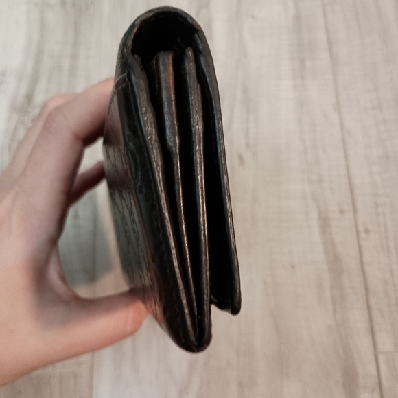 Bi-fold long wallet Hook Brown leather - Picture 3 of 11